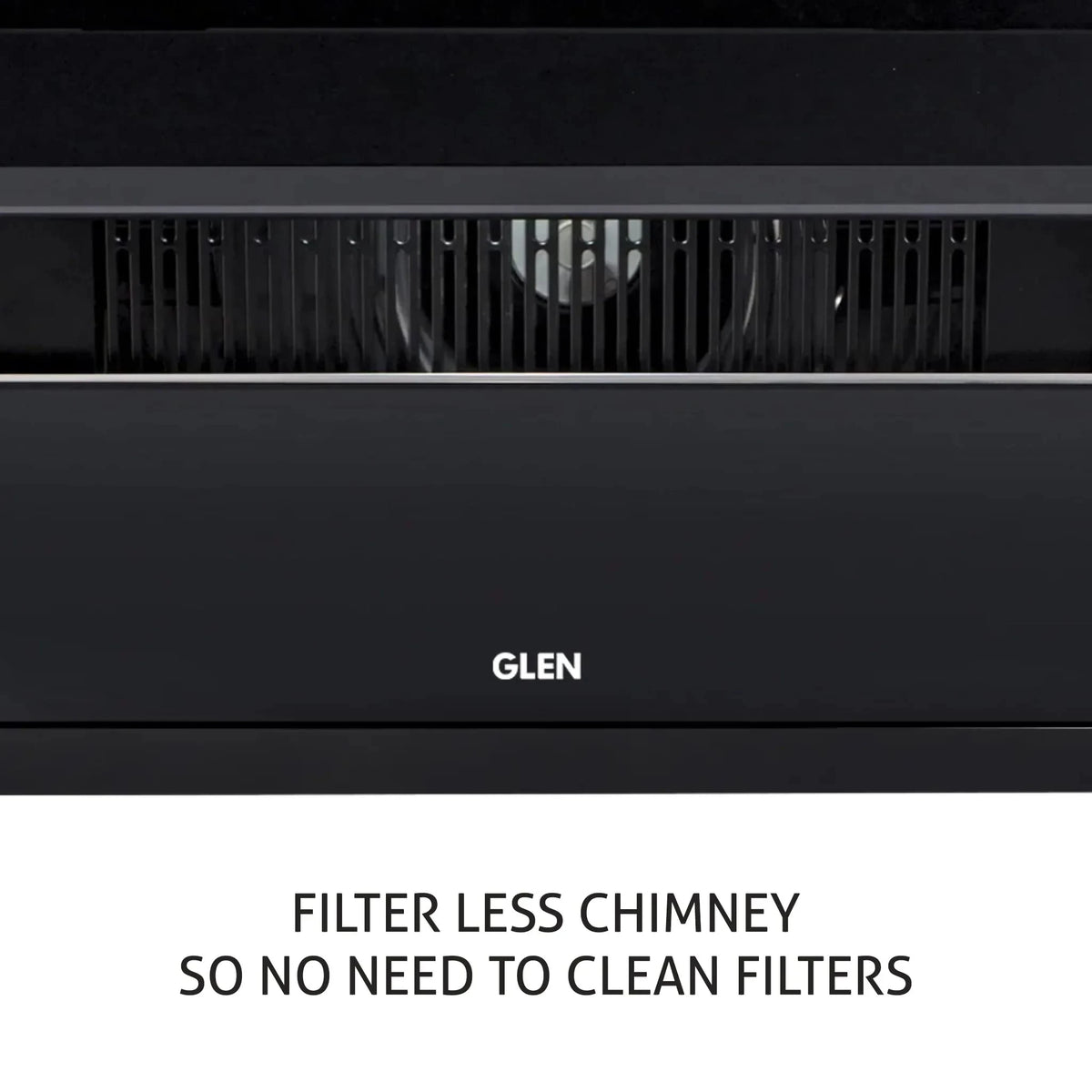 Glen Auto Clean Glass Filterless Chimney With Touch Controls With Motion Sensor, Wave And Start 1200 M3/H 60Cm, 1 Year On Product, 5 Year On Motor, Black (6073SXAC60)