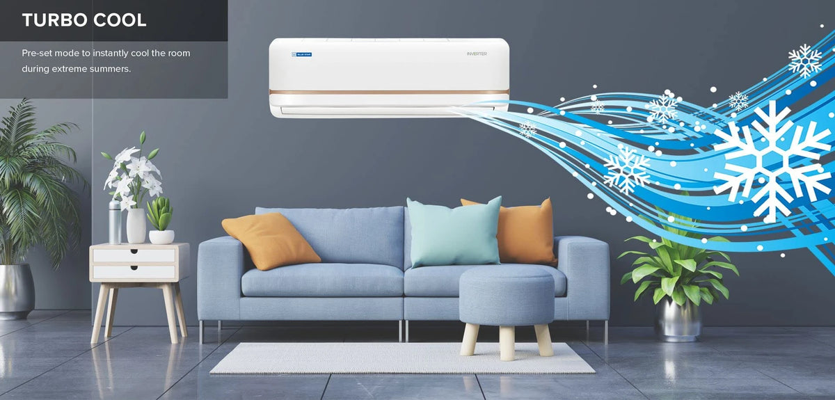 Blue Star 1.0 Ton 3 Star Convertible 5 in 1 Cooling Inverter Split AC (Copper, Multi Sensors, Dust Filter, Smart Ready, Blue Fins, Self Diagnosis, IA312TNU, White)