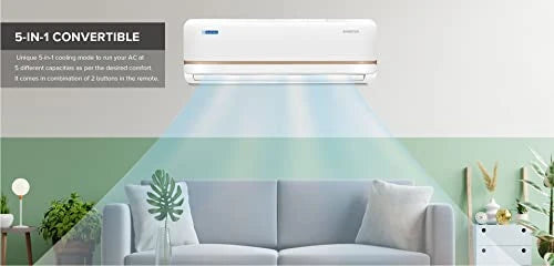 Blue Star 1.0 Ton 3 Star Convertible 5 in 1 Cooling Inverter Split AC (Copper, Multi Sensors, Dust Filter, Smart Ready, Blue Fins, Self Diagnosis, IA312TNU, White)