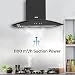 Glen Electric Kitchen Chimney With 7 Year Warranty On Motor, Curved Glass SS Baffle filters 60cm 1100 m³/h - Black (6071 IN BLK)