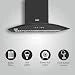 Glen Electric Kitchen Chimney With 7 Year Warranty On Motor, Curved Glass SS Baffle filters 60cm 1100 m³/h - Black (6071 IN BLK)