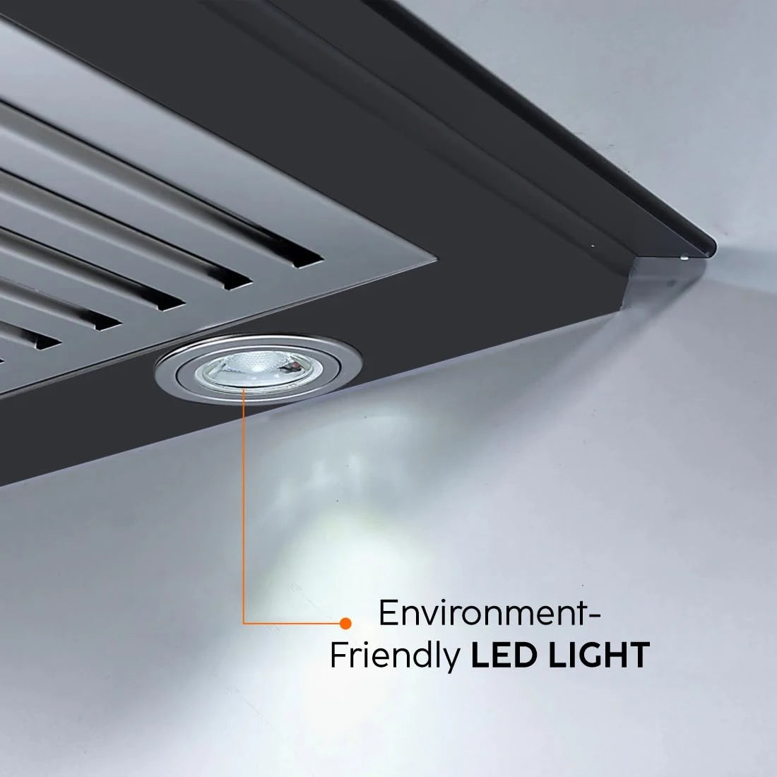 Glen Electric Kitchen Chimney With 7 Year Warranty On Motor, Curved Glass SS Baffle filters 60cm 1100 m³/h - Black (6071 IN BLK)