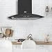 Glen Electric Kitchen Chimney With 7 Year Warranty On Motor, Curved Glass SS Baffle filters 60cm 1100 m³/h - Black (6071 IN BLK)