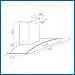 Glen Electric Kitchen Chimney With 7 Year Warranty On Motor, Curved Glass SS Baffle filters 60cm 1100 m³/h - Black (6071 IN BLK)