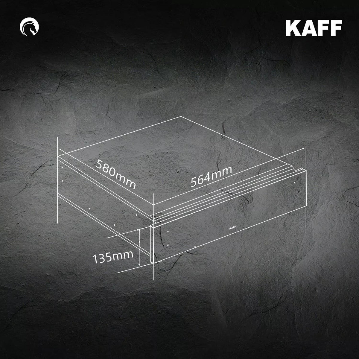 KAFF KWDA-14 Built-in Dishwarmer Drawer | Black Glass Appearance | Sensor Touch Control with Timer | 60cm Width 14cm Height Warming Drawer