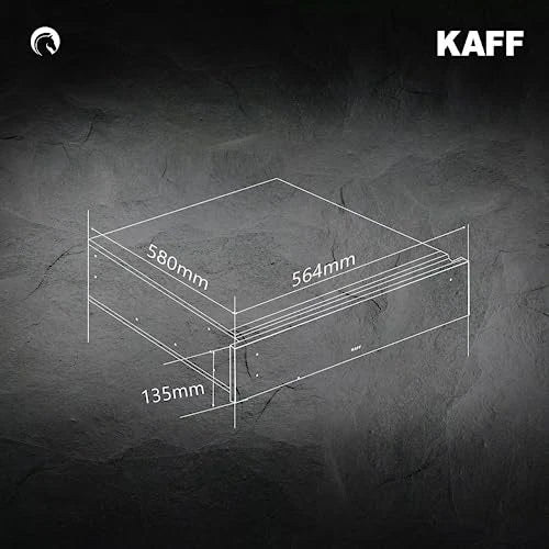 KAFF KWDA-14 Built-in Dishwarmer Drawer | Black Glass Appearance | Sensor Touch Control with Timer | 60cm Width 14cm Height Warming Drawer