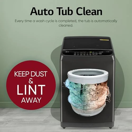 LG Smart Choice, 9 Kg, 5 Star, Smart Inverter Technology, Turbodrum, Fully Automatic Top Load Washing Machine (T90AJMB1Z, Jetspray+, Turbowash, Auto Tub Clean after every wash cycle, Middle Black)