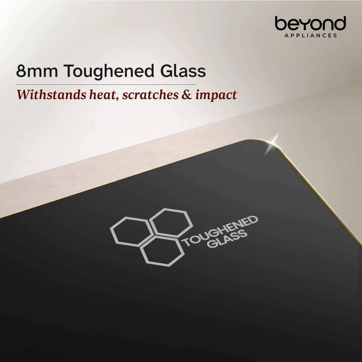 Beyond Appliances Dorado 3 Burner Smart Glass Hobtop Gas Stove | Auto Ignition | Digital Timer | Flame Failure Device | Toughened Glass | LPG & PNG Compatible