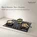 Beyond Appliances Dorado 3 Burner Smart Glass Hobtop Gas Stove | Auto Ignition | Digital Timer | Flame Failure Device | Toughened Glass | LPG & PNG Compatible