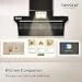 Beyond Appliances Orion 90cm Auto Clean Kitchen Chimney | 1600 CMH Suction | Filterless | Smart Touchscreen Display & Speaker | Baffle Plates | Touch Control | Black Finish.