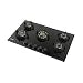 Hindware HAZEL 5B 86 | Full Brass Burner | Auto Ignition | Flame Guard Round Pan Support | Metal Knobs | 8 mm Toughened glass | Hob 5 Burners (Black)