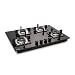 Glen 4 Burner Premium Hobtop 70 cm Built in Hob | Auto Ignition | Italian SABAF Double Ring Burners | 8 mm Toughened Glass Top | Black | 2 Years Standard & 5 Years Glass Warranty (1074SQHTIN70)