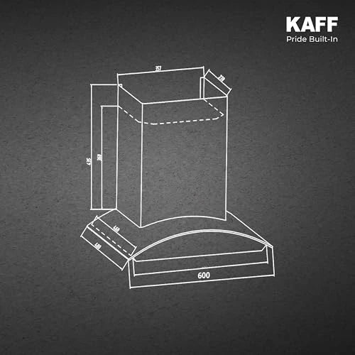 KAFF VASCO DC 60 (BLDC Motor) Filter-less Smart Auto Clean Slant Kitchen Chimney 60 CM with 1480 m3/hr Suction Capacity, Touch with 9 Speed Gesture Control, Intuitive Display Panel (Black)