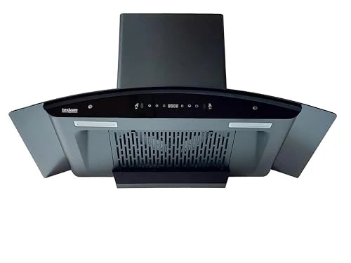 Hindware Viviana 90 | MaxX Suction 1450 m³/hr* | Filterless | BLDC Motor | Turbo Mode | Thermal Auto Clean Wall Mounted 90cm Chimney (Black)