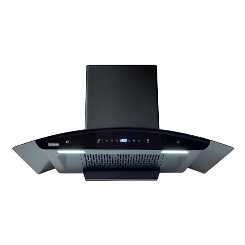 Hindware Viviana 90 | MaxX Suction 1450 m³/hr* | Filterless | BLDC Motor | Turbo Mode | Thermal Auto Clean Wall Mounted 90cm Chimney (Black)