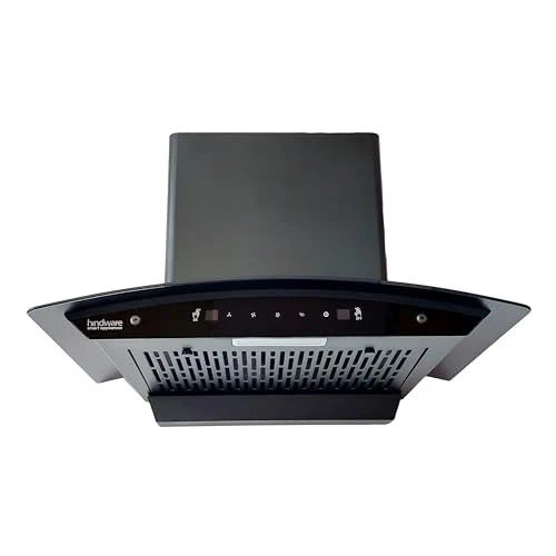 Hindware EVITA 60 | Suction:1200 m³/hr* | Filterless | 3 Speed Gesture Control | Thermal Auto Clean Wall Mounted 60cm Chimney (Black)