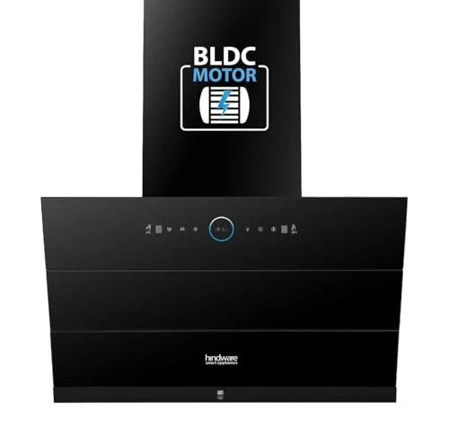 Hindware Smart Appliances Skyla Neo BLDC 75 Blk | 1500 CMH | Auto Clean Chimney | Slant | Filterless | Motion Sensor | Automatic Louvre Opening | 12 Yrs Warranty on Motor & 3 Yrs on Product By Brand