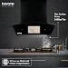 Beyond Appliances Asteria 60cm Auto Clean Kitchen Chimney | 1408 CMH Suction | Filterless | Curved Glass | Smart Screen & Speakers | Touch Control | Black Finish