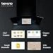 Beyond Appliances Asteria 60cm Auto Clean Kitchen Chimney | 1408 CMH Suction | Filterless | Curved Glass | Smart Screen & Speakers | Touch Control | Black Finish