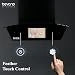 Beyond Appliances Asteria 60cm Auto Clean Kitchen Chimney | 1408 CMH Suction | Filterless | Curved Glass | Smart Screen & Speakers | Touch Control | Black Finish