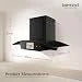 Beyond Appliances Asteria 90cm Auto Clean Kitchen Chimney | 1408 CMH Suction | Filterless | Curved Glass | Smart Screen & Speakers | Touch Control | Black Finish