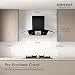 Beyond Appliances Asteria 90cm Auto Clean Kitchen Chimney | 1408 CMH Suction | Filterless | Curved Glass | Smart Screen & Speakers | Touch Control | Black Finish