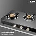 KAFF 3 Burner Gas Stove Top for Kitchen - 71CM Manual Ignition Cooktop| Modern Glass Stove for Modular Kitchen, ISI Certified & Compatible with LPG (Black)