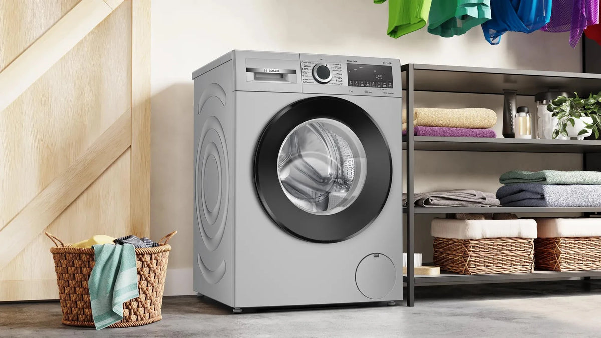 Bosch 7 kg 5 Star 1200 rpm Series 4 Front Load washing machine (2024 Model, WGA1220SIN Silver)