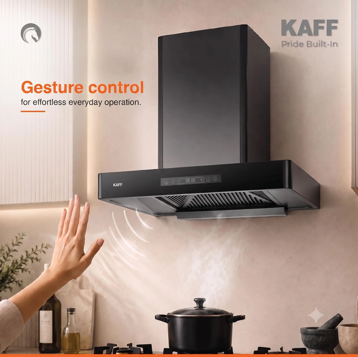 KAFF 90cm T-Shape BLDC Chimney, Installation Kit Included, KET 90B-DC