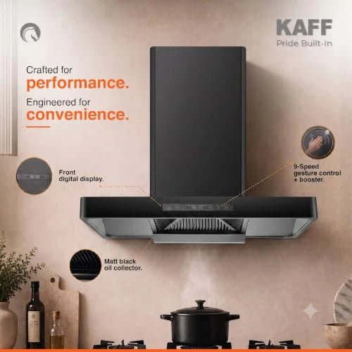 KAFF 90cm T-Shape BLDC Chimney, Installation Kit Included, KET 90B-DC