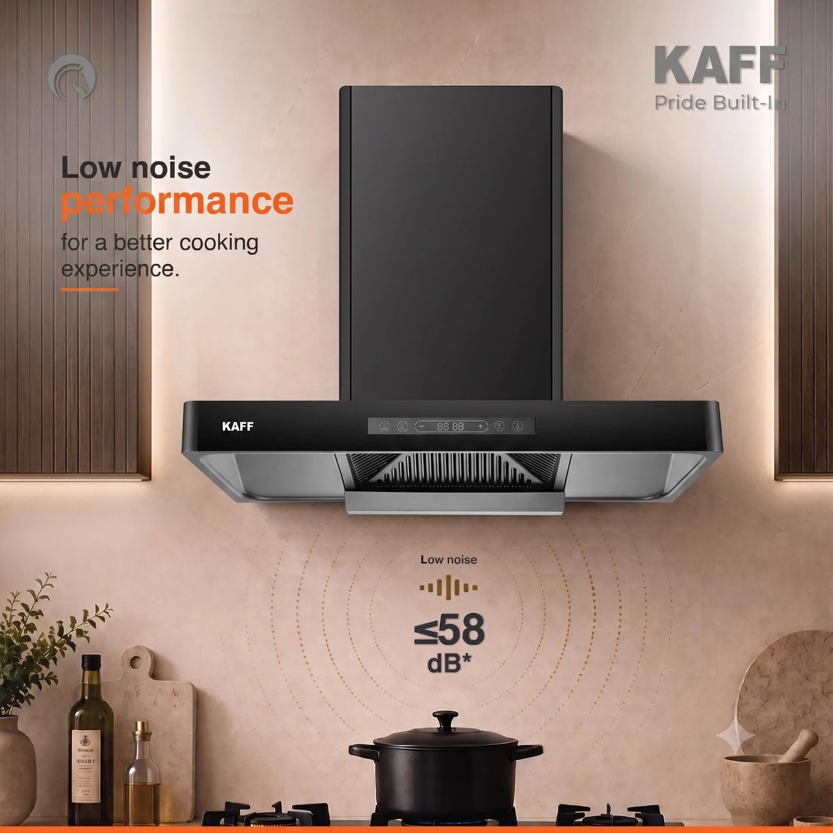 KAFF 90cm T-Shape BLDC Chimney, Installation Kit Included, KET 90B-DC