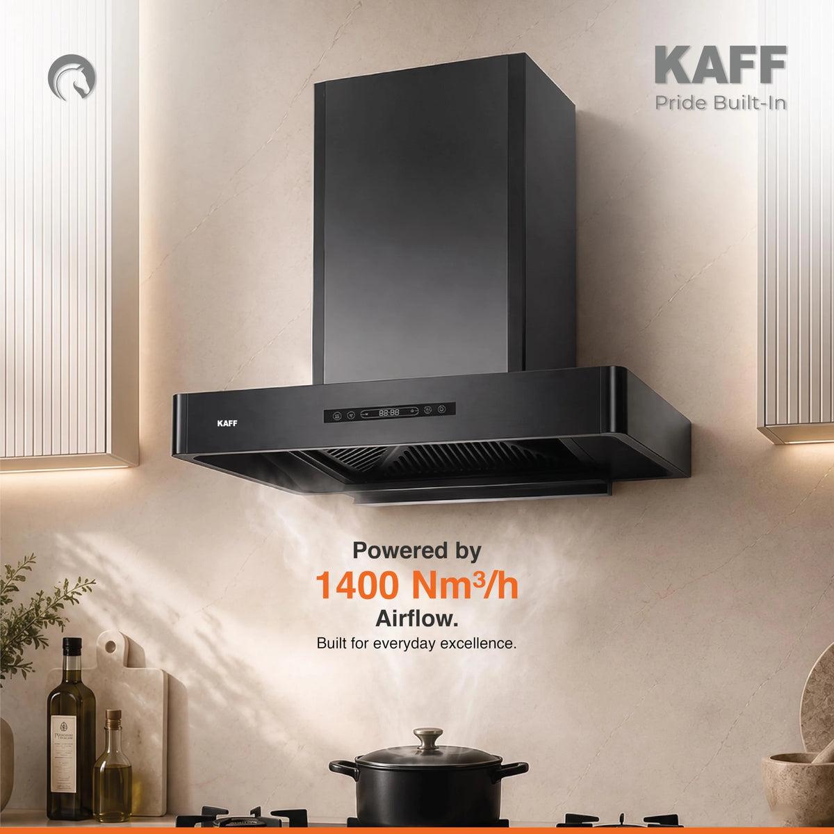 KAFF 60cm T-Shape BLDC Chimney, Installation Kit Included, KET 60B-DC