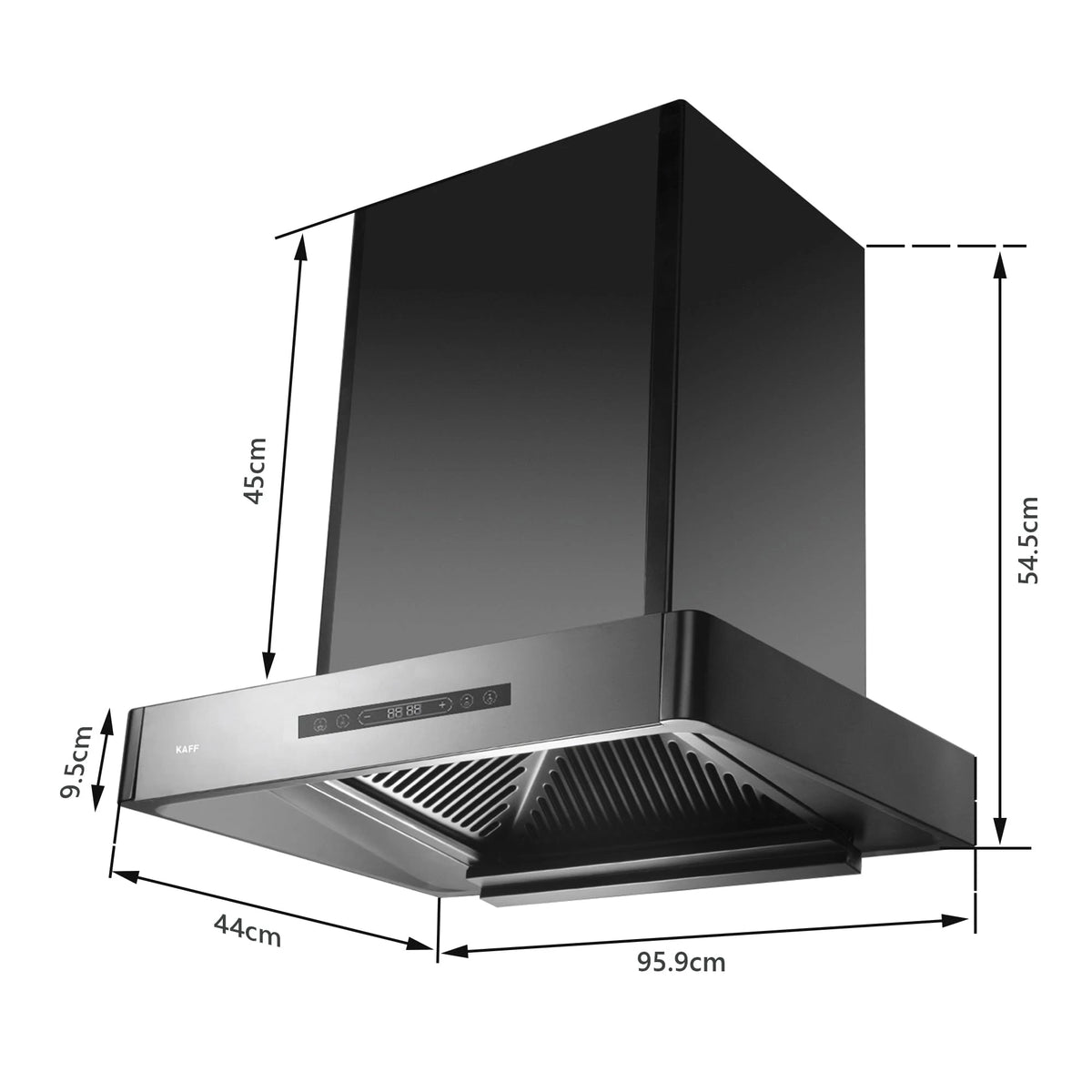 KAFF 60cm T-Shape BLDC Chimney, Installation Kit Included, KET 60B-DC