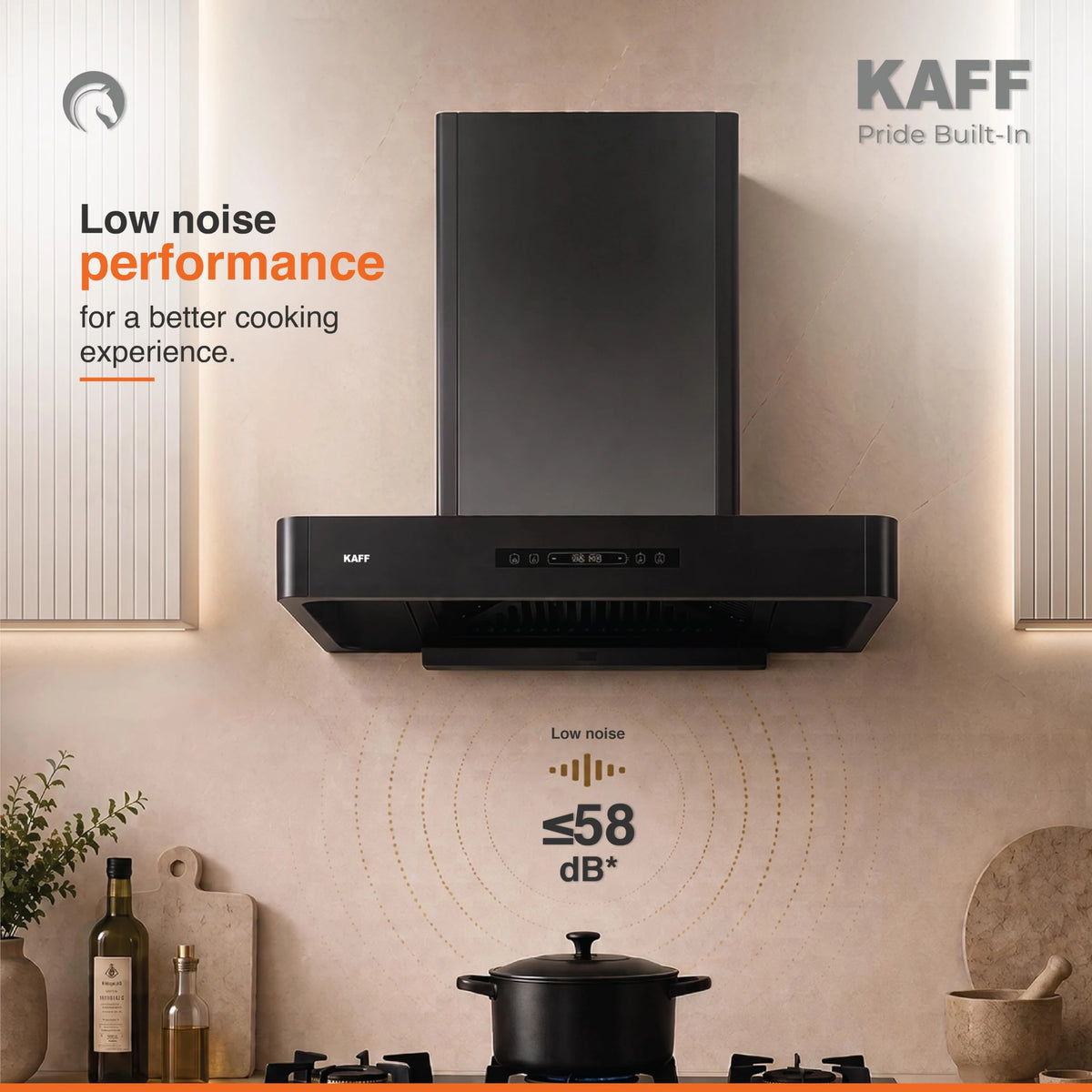 KAFF 60cm T-Shape BLDC Chimney, Installation Kit Included, KET 60B-DC