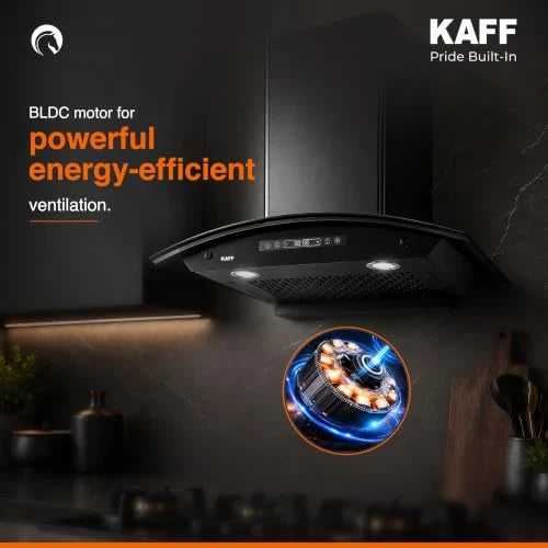 KAFF 60cm Curved BLDC Chimney, Installation Kit Included, KEC 60A-DC