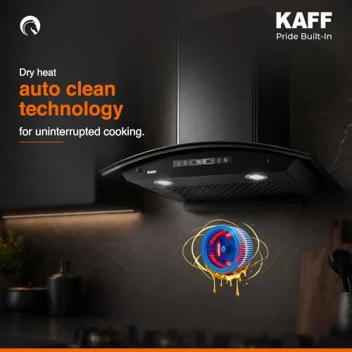 KAFF 60cm Curved BLDC Chimney, Installation Kit Included, KEC 60A-DC
