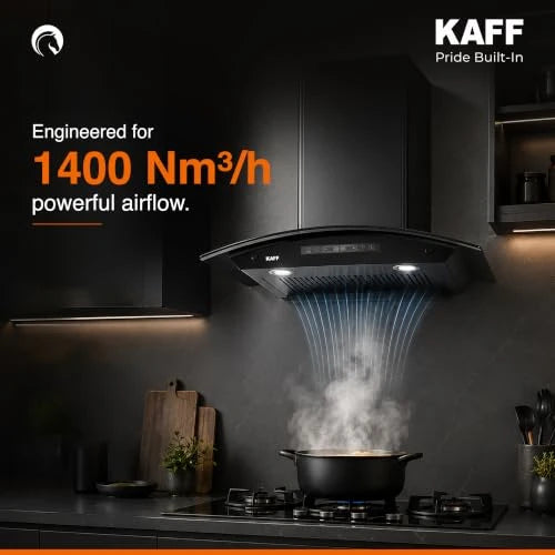 KAFF 60cm Curved BLDC Chimney, Installation Kit Included, KEC 60A-DC