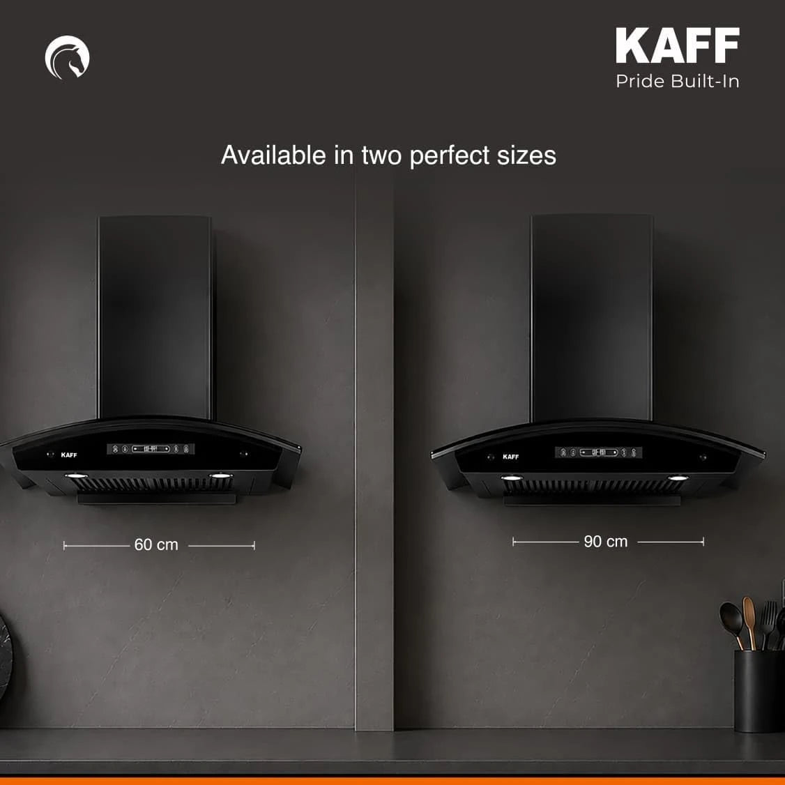KAFF 60cm Curved BLDC Chimney, Installation Kit Included, KEC 60A-DC