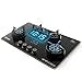 Beyond Appliances Altair 4 Burner Smart Glass Hobtop Gas Stove | Auto Ignition | Digital Timer | Flame Failure Device | Jumbo Burner | Toughened Glass | LPG & PNG Compatible