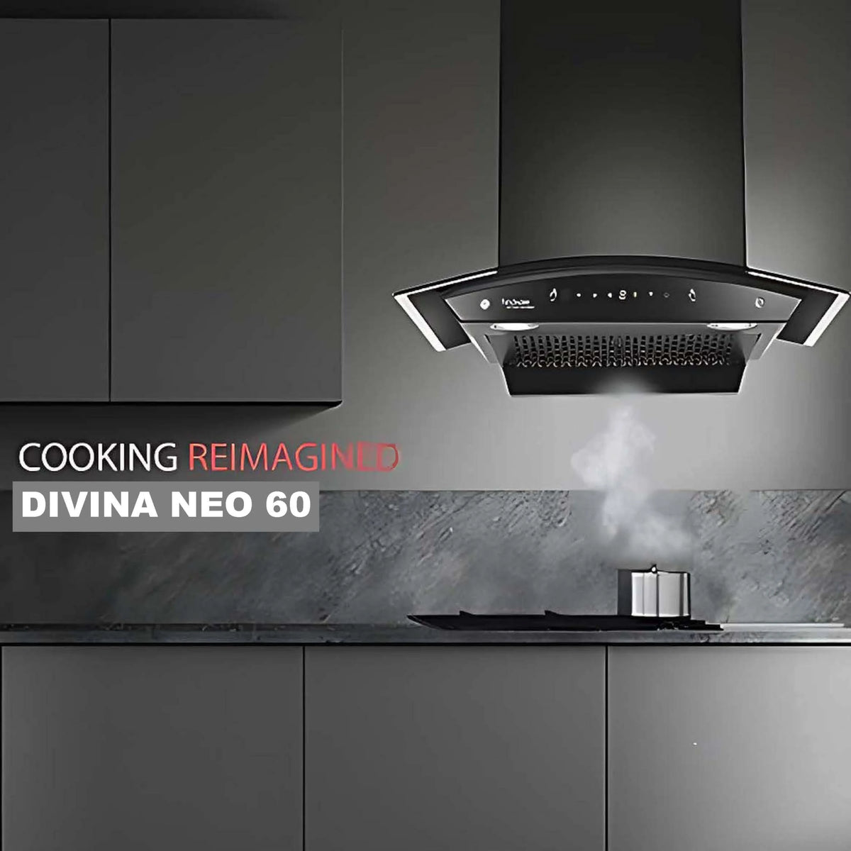HINDWARE DIVINA NEO 60 (1200m³/hr) AUTOCLEAN CHIMNEY WITH MOTION SENSOR AND TOUCH CONTROL (LAUNCH YEAR 2024)