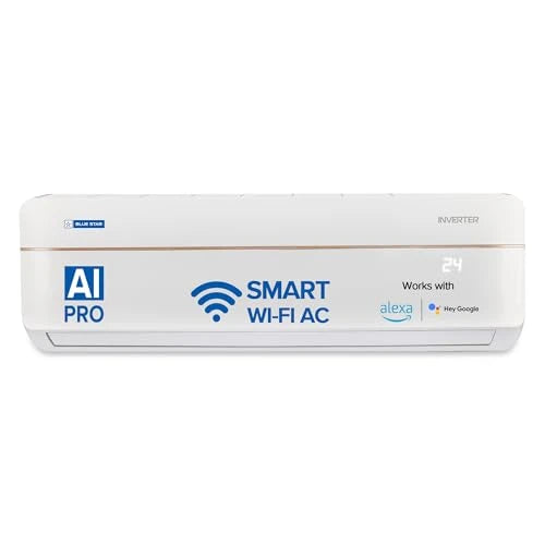 Blue Star 1 Ton 5 Star Wi-Fi Inverter Smart Split AC (Copper Condenser, 5 in 1 Convertible, AI Pro, Voice Command, 4 Way Swing, Anti Microbial Filter, IC512VNURS, White)