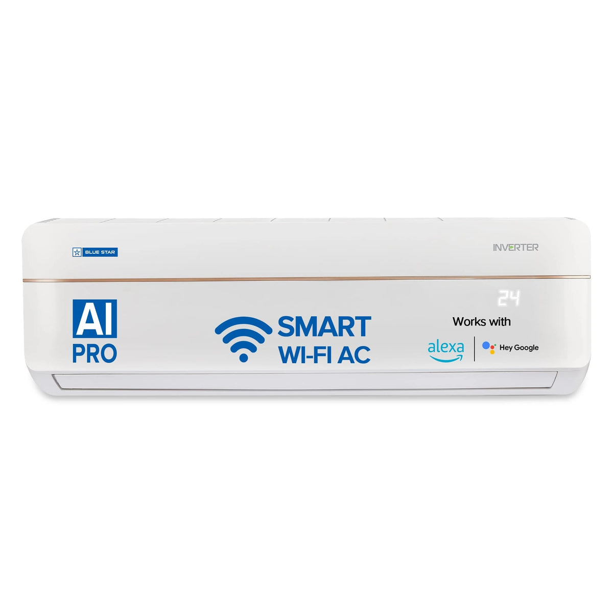 Blue Star 1 Ton 5 Star Wi-Fi Inverter Smart Split AC (Copper Condenser, 5 in 1 Convertible, AI Pro, Voice Command, 4 Way Swing, Anti Microbial Filter, IC512VNURS, White)
