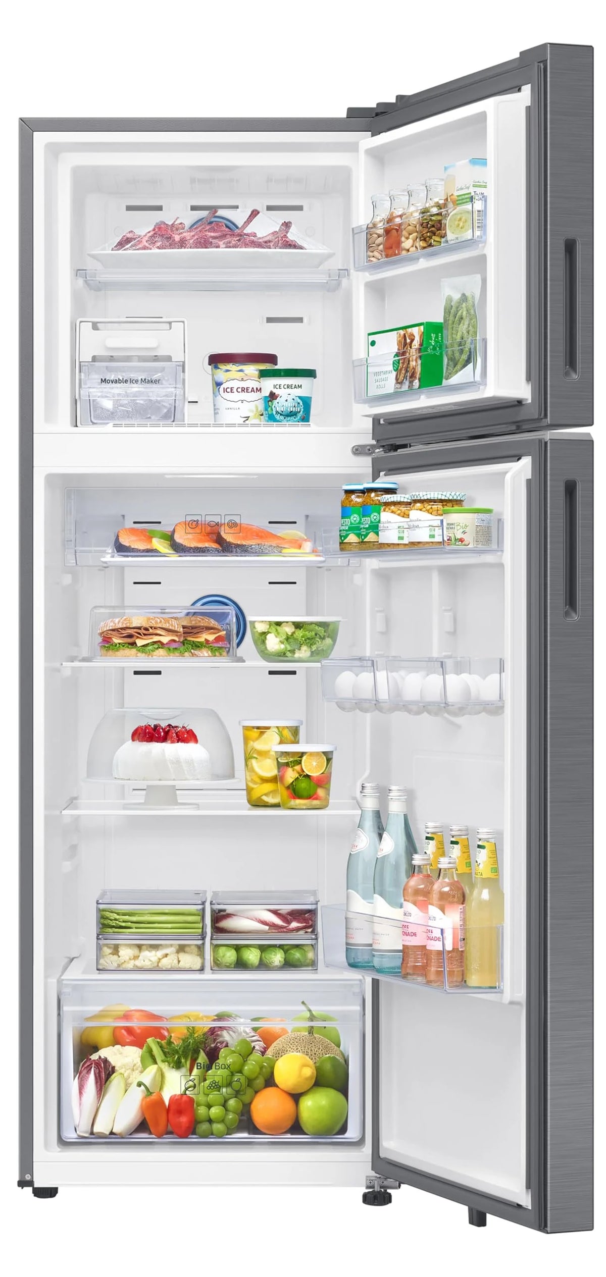 Samsung 350 L, 2 Star, Convertible 5-in-1, Digital Inverter, Frost Free Double Door, WiFi Enabled Bespoke AI Refrigerator (RT38DG5A2BS8HL, Elegant Inox, Silver)