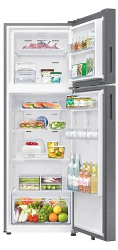Samsung 350 L, 2 Star, Convertible 5-in-1, Digital Inverter, Frost Free Double Door, WiFi Enabled Bespoke AI Refrigerator (RT38DG5A2BS8HL, Elegant Inox, Silver)
