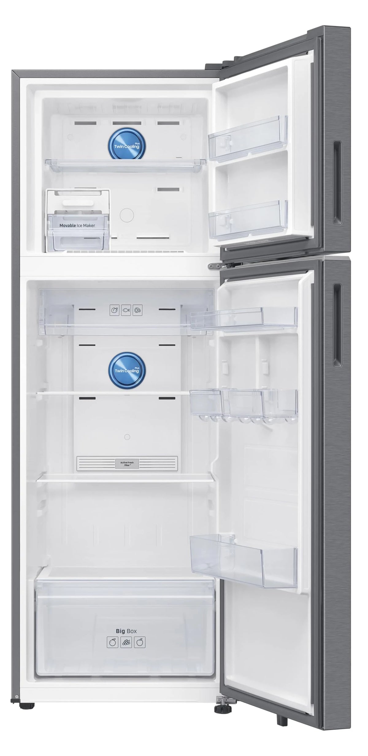 Samsung 350 L, 3 Star, Convertible 5-in-1, Digital Inverter, Frost Free Double Door, WiFi Enabled Bespoke AI Refrigerator (RT38DG5A4DSLHL, Real Steel, Silver)