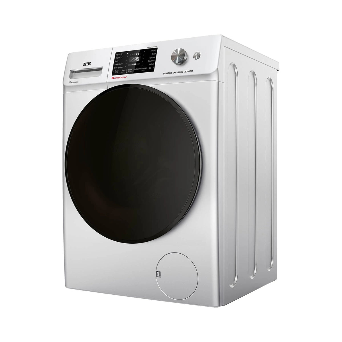IFB 8 Kg 5 Star Powered by AI with 9 Swirl Wash, Fully Automatic Front Load Washing Machine (Senator SXN 8012K,Steam Refresh Program with Eco Inverter, Senator SXN 8012K, 2024)