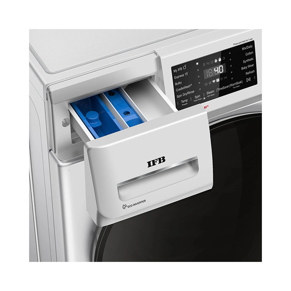 IFB 8 Kg 5 Star Powered by AI with 9 Swirl Wash, Fully Automatic Front Load Washing Machine (Senator SXN 8012K,Steam Refresh Program with Eco Inverter, Senator SXN 8012K, 2024)