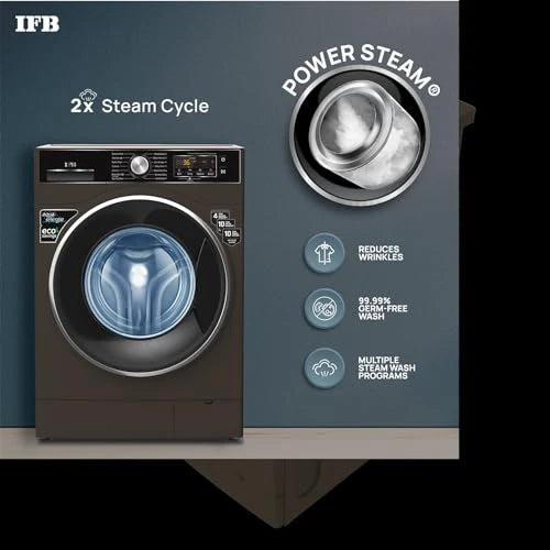 IFB 8 Kg 5 Star Front Load Washing Machine 2X Power Steam (SENATOR PLUS MXS,1400 RPM Mocha, In-built Heater, 4 years Comprehensive Warranty)