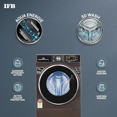 IFB 8 Kg 5 Star Front Load Washing Machine 2X Power Steam (SENATOR PLUS MXS,1400 RPM Mocha, In-built Heater, 4 years Comprehensive Warranty)