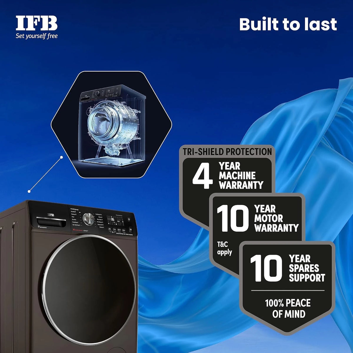 IFB 10Kg 5 Star with Deep Clean Oxyjet Technology, AI Powered, Wi-Fi, Fully Automatic Front Load Washing Machine (EXECUTIVE PLUS MXC 1014 SSL, Steam Refresh Program with Eco Inverter, Mocha, 2024)